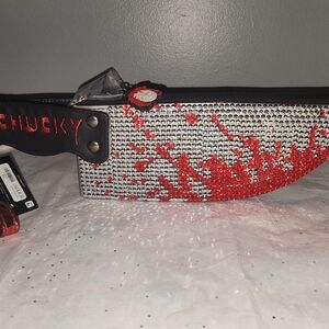 Spirit Chucky Red and Silver Rhinestone Bag